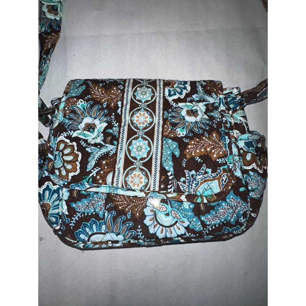 Vera Bradley Java Blue Hipster Crossbody Bag Quilted Floral Paisley Messenger - Picture 2 of 6